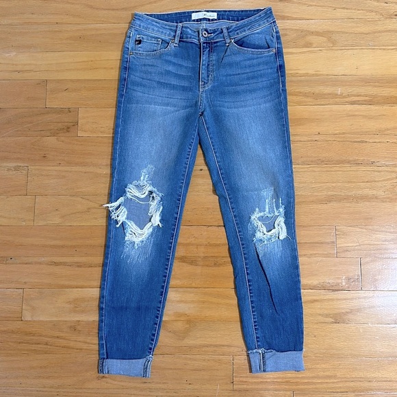 KanCan Denim - Kancan Medium Wash Distressed Mom Jeans